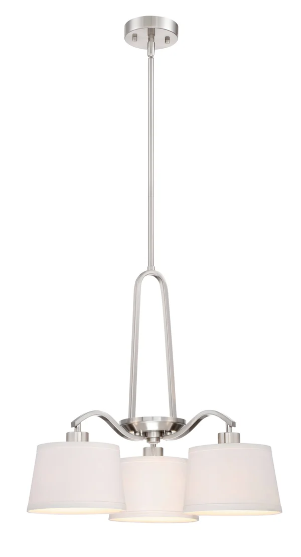 Designers Fountain 88583-SP Studio 3 Light Chandelier - Satin Platinum