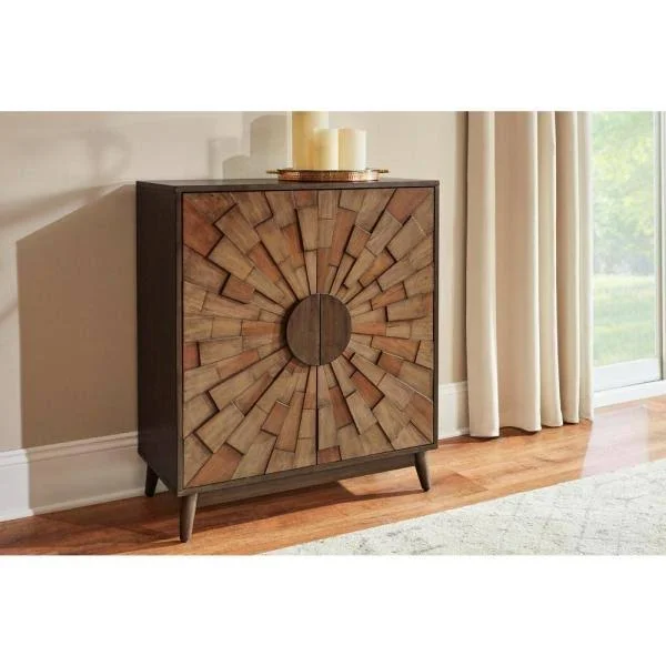 Home Decorators Collection Smoke Brown Wood Accent Cabinet with Dimensional Star 03297
