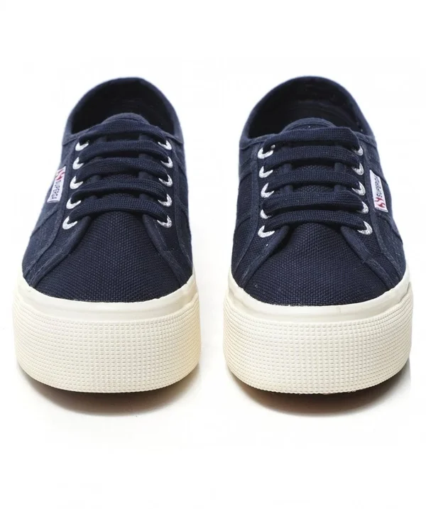Superga Women's 2790 Linea Up Down Flatform Trainers - Navy - UK 3