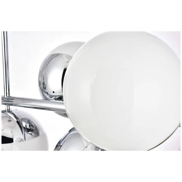 Elegant Eclipse 7-Light Chrome Pendant with Frosted White Glass LD6136C J16X9