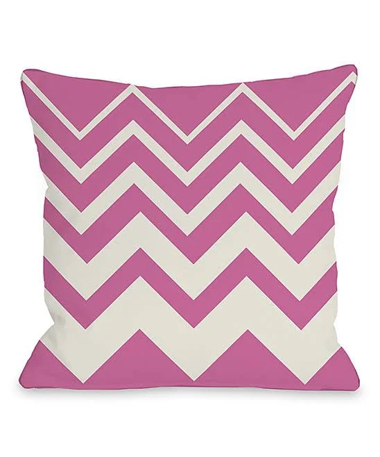 One Bella Casa Lisa Chevron Throw Pillow Color: Pink