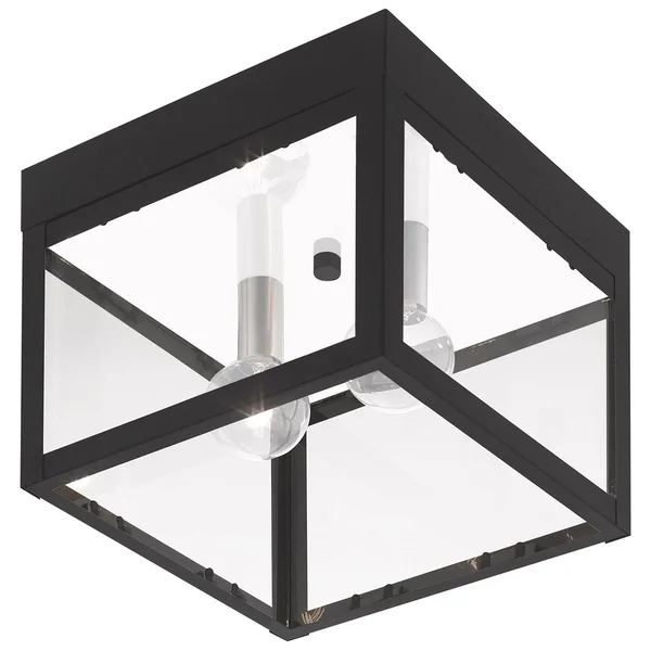 Livex Lighting 20588-91 Brushed Nickel Nyack 2 Light Outdoor Ceiling Mount