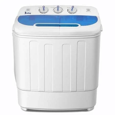 Topcobe Portable Compact Mini Twin Tub Washing Machine W/Wash and Spin Cycle - 13lbs Semi-Automatic Washing Machine for Colthing
