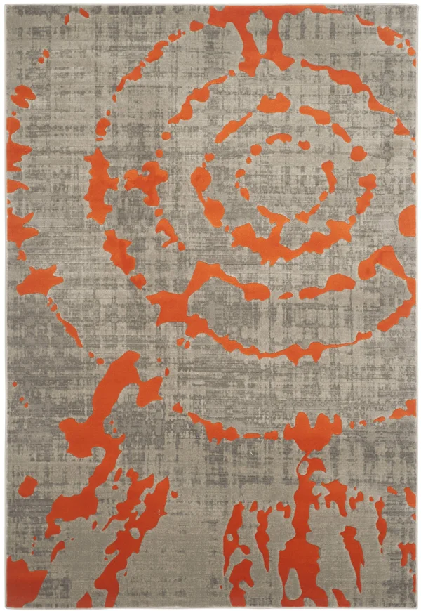 Safavieh Porcello PRL7735F 5&2x22 x 7&6x22 Light Grey - Orange Area Rug