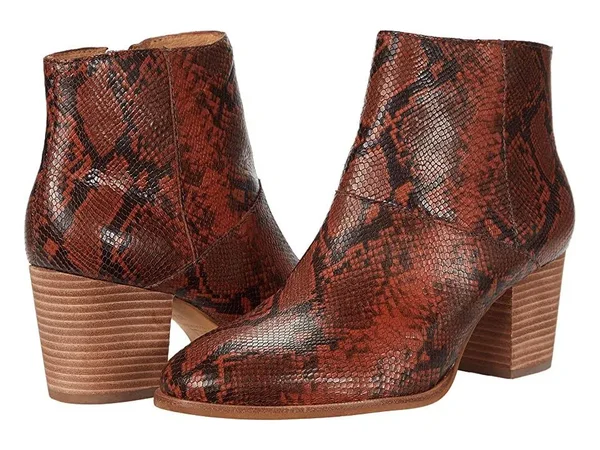 Madewell Becca Bootie Women's Shoes Dark Cinnabar Multi Snake : 7.5 M