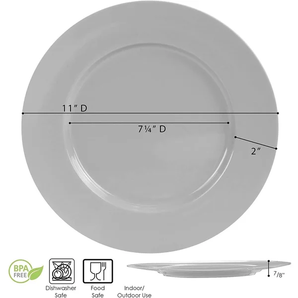 Reston Lloyd 71110SET Melamine Dinner PLATE - Gray