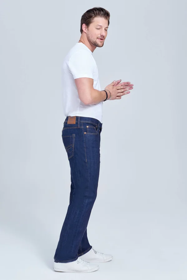 Seven7 Men's Straight 4-Way Stretch Jean - 3D Rinse - 3D Rinse