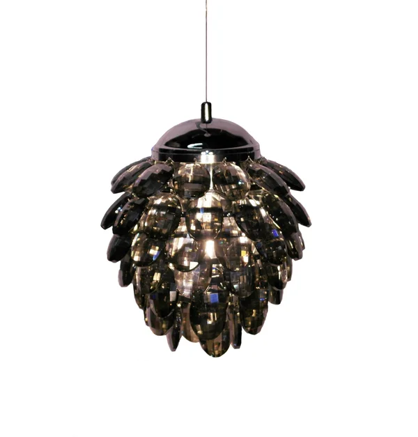 Bethel International Smoke Iron Mini Pendant Light with Smoke Crystal