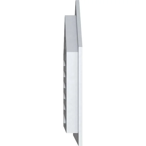 18 inchw x 18 inchh Peaked Top Gable Vent (23 inchw x 22 5/8 inchh Frame Size) 4/12 Pitch: Functional, PVC Gable Vent w/ 1 inch