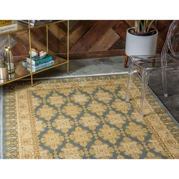 Unique Loom Zinnia Edinburgh Area Rug - 8& x 8& Round - Blue