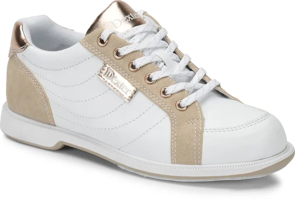 Dexter Groove IV White Rose Gold Womens Wide Bowling Shoes 6