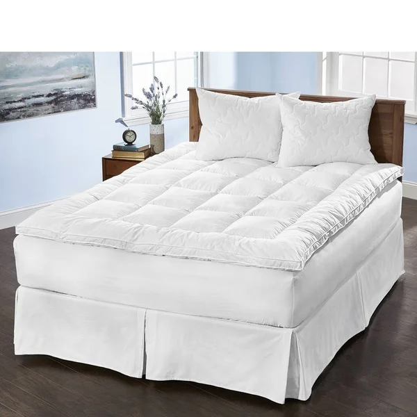 Stoneberry Premium Featherbed Topper Queen White