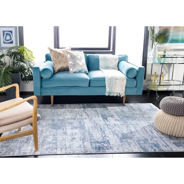 Safavieh Amelia Modern Abstract Rug - 5&3x22 x 7&6x22 - Ivory/Blue