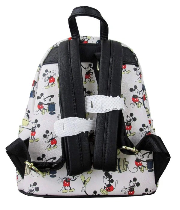 Loungefly Mickey Mouse Poses All Over Print Mini Backpack - 9" x 10" x 4.5"