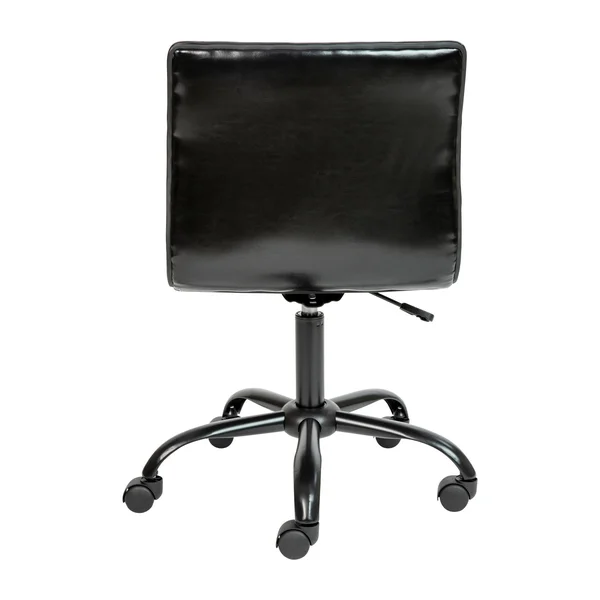 Flash Furniture Low Back Designer Armless Black Ribbed Swivel Task Office Chair with Black Frame and Base