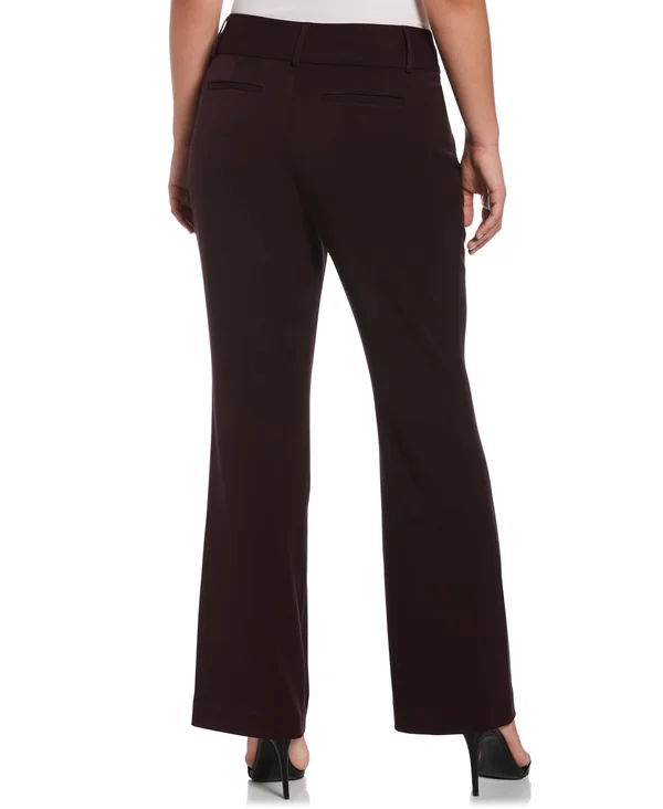 Rafaella Women's Petite Gabardine Bootcut Pants - Curvy Fit - Plus Size in Coffee Melange, Size 6P, Polyester/Rayon/Spandex