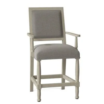 Ramsey 24x22 Counter Stool Fairfield Chair Body Fabric: 3162 Silver - Color: French Oak