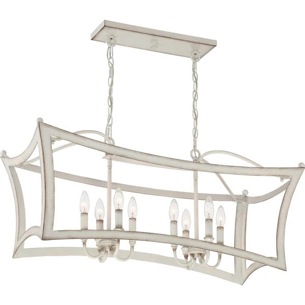 Quoizel 8 Light Summerford Island Chandelier Antique White
