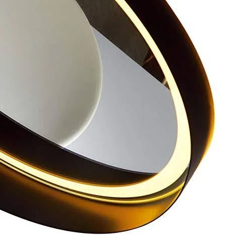 Dreamwerks 30 x 30 inch Round Wall-Mounted LED Vanity/Bathroom Mirror with Touch Switch - IP44 Waterproofing, and A Gold Frame