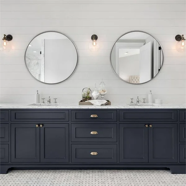 Howard Elliott Copenhagen Round Silver Mirror 94012