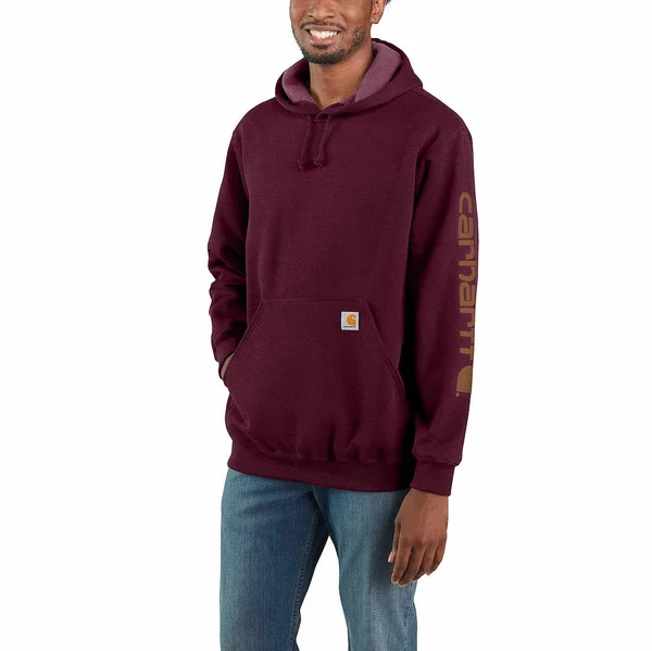 Men's Carhartt Midweight Hooded Logo Sweatshirt - Xs, Port by Gemplers