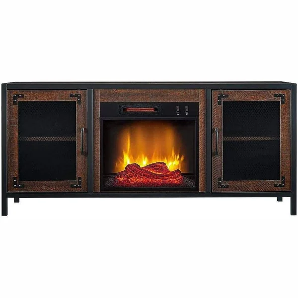 HearthPro 54 inch Media Electric Fireplace with Full Metal Frame Sp6556-of, Brown