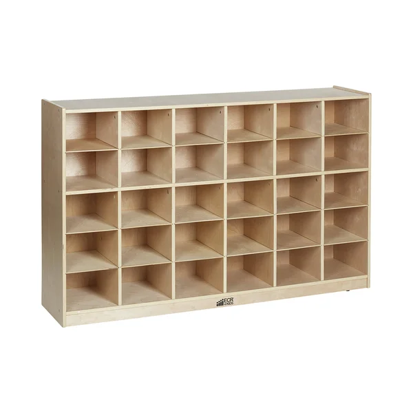 Ecr4kids Birch 30 Cubby Tray Cabinet