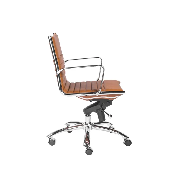 27.01x22 x 25.04x22 x 38x22 Low Back Office Chair in Cognac with Chrome Base