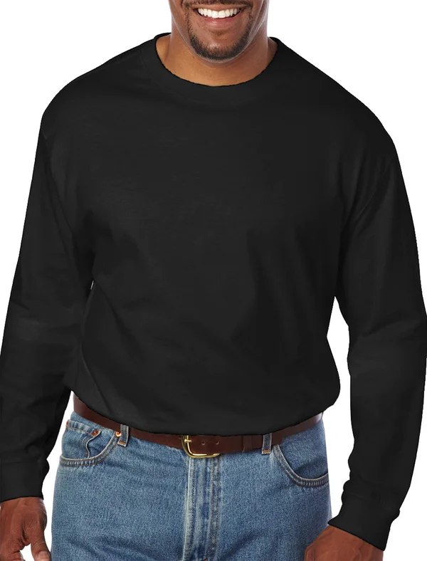 Harbor Bay Long-Sleeve No Pocket Wicking Crew - Men's, Size: 7X, Black