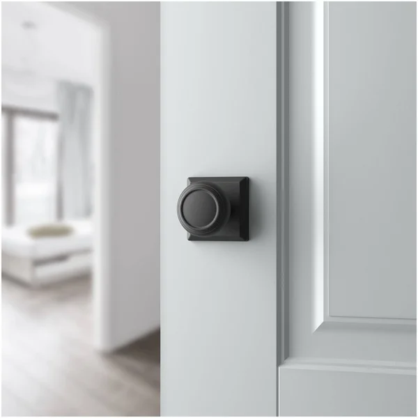Traditional Privacy Door Knob with Traditional Square Rose Baldwin Finish: Venetian Bronze