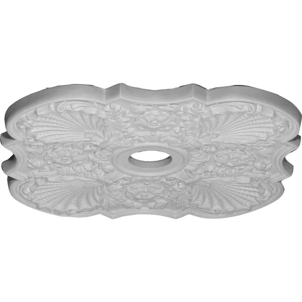 29x22OD x 3 5/8x22ID x 1 3/8x22P Flower Ceiling Medallion (Fits Canopies Up to 6 1/4x22), Hand-Painted Pot of Cream Crackle