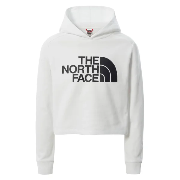 The North Face Drew Peak Crop Hoodie White Girls - S