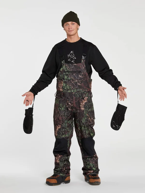 2022 Volcom Roan Bib Overall in Woodland Camo, L