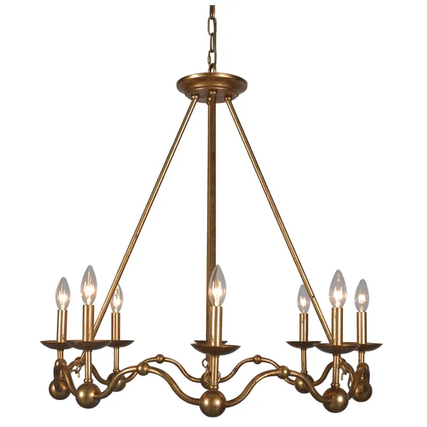Terracotta Lighting Chandelier 8-Light 6-ft Antique Gold Iron Professional