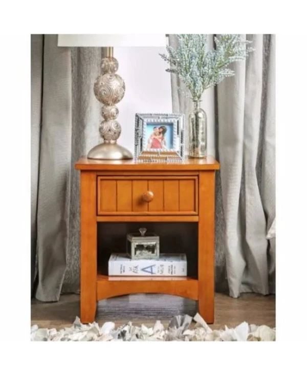 Benzara - Omnus Wood Night Stand, White Finish