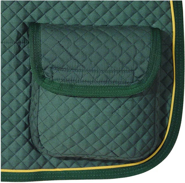Derby Originals English AP Quilted Saddle Pads with Pockets - Black, 24 x 20