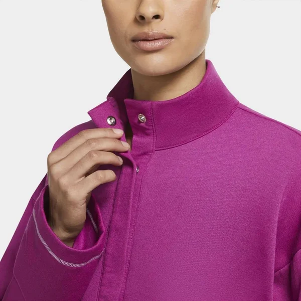 Nike Women's Sportswear Swoosh Quarter-Snap Top CU6637 - Medium - Pink