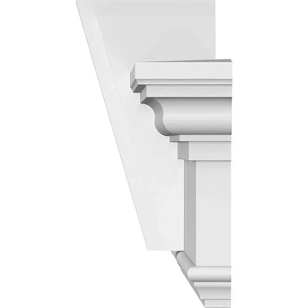 Ekena Millwork CRH07X87KA 87x22 Bottom Width x 90 7/8x22 Top Width x 7 1/4x22H x 1x22P Traditional Crosshead w/ Deco Keystone