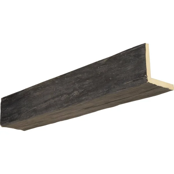 Ekena Millwork BMRW2C0100X040X096ES 10x22W x 4x22H x 8&L 2-Sided (L-beam) Riverwood Endurathane Faux Wood Ceiling Beam, Aged Ash