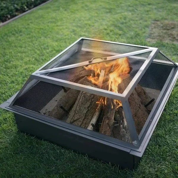 24x22 Round Fire Pit Log Grate Blue Sky Outdoor Living