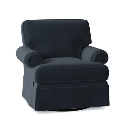Makenna 38x22 Wide Swivel Armchair Three Posts Baby & Kids Body Fabric: Turbo Navy