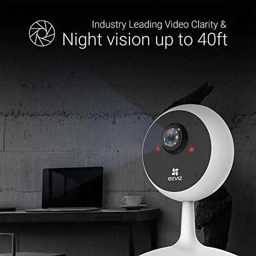 EZVIZ EZC1C1D2 C1C 1080p Indoor WiFi Security Camera Smart Motion Detection Zone 3 Pack - White