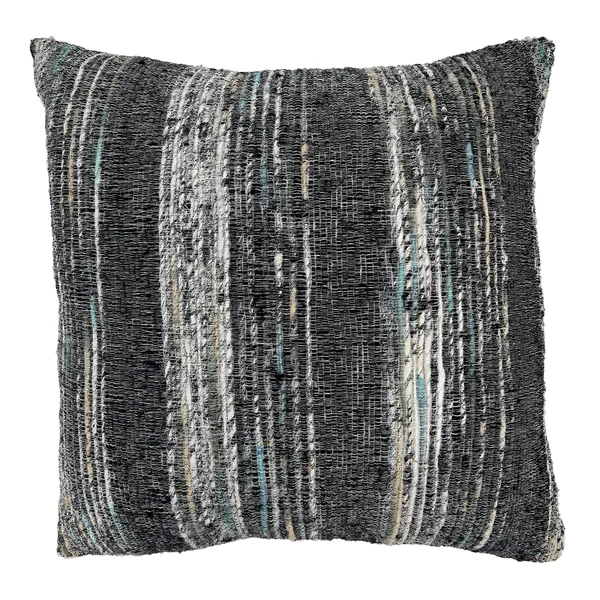 Saro 2894.BK20SD 20 in. Square Down-Filled Throw Pillow with Stripes Black
