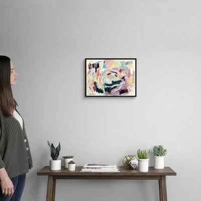 Shelter by Kait Roberts - Painting Print on Canvas Ivy Bronx Format: Black Framed, Size: 14x22 H x 18x22 W x 1.75x22 D
