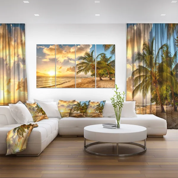Gorgeous Beach of Island Barbados - Modern Seascape Canvas Oversized