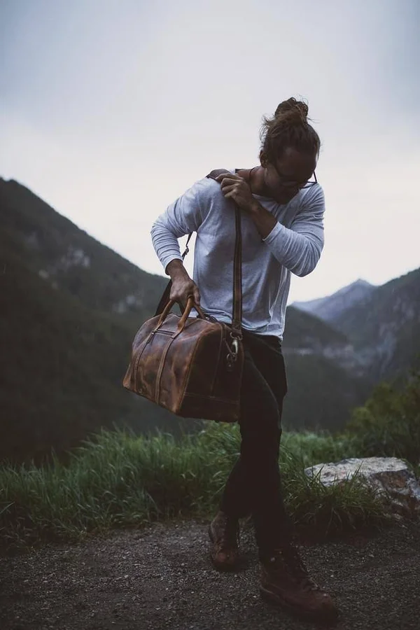 30L Weekender Duffel Dark Walnut, Kodiak Leather Co.