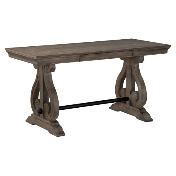 Toulon Distressed Dark Oak Drawer Writing Desk