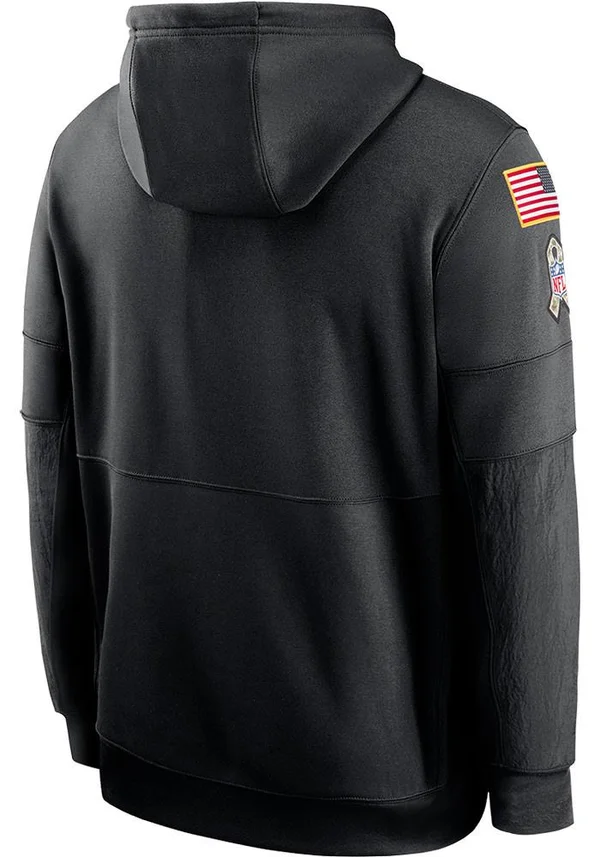 Nike Detroit Lions Black 2020 Salute to Service Sideline Performance Pullover Hoodie Size: Small