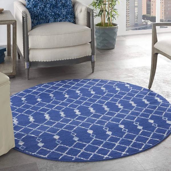 Nourison Whimsicle WHS02 Area Rug, Navy, 5& x Round
