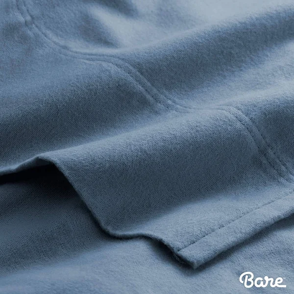 Bare Home Velvety Soft 100% Cotton Flannel Sheet Set Deep Pocket - Full - Coronet Blue
